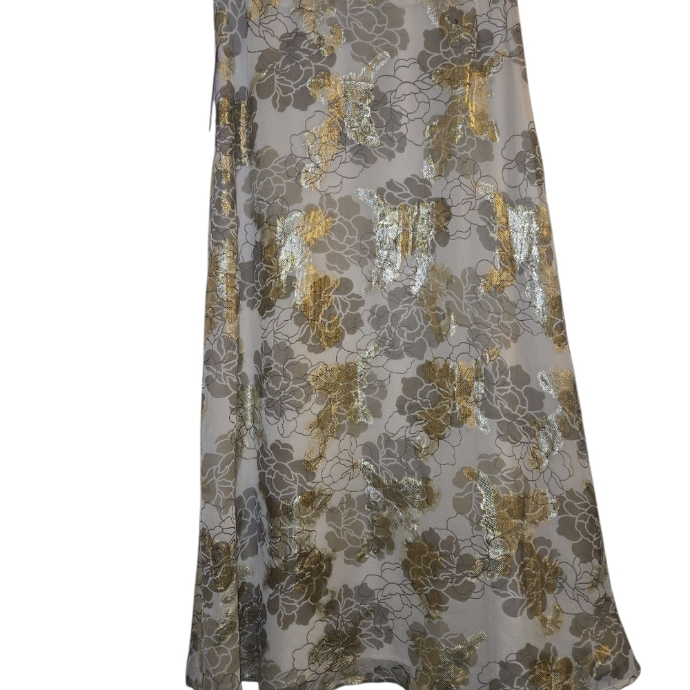 Vince Camuto Floral Maxi Skirt in Cream & Gold Size:XS - Picture 3 of 8